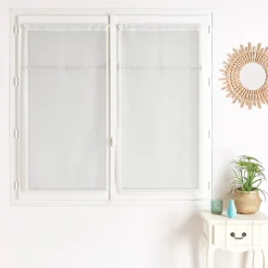 3S. x Home Vd paire voilage etamine parement OLBIA - blanc cassé Sale