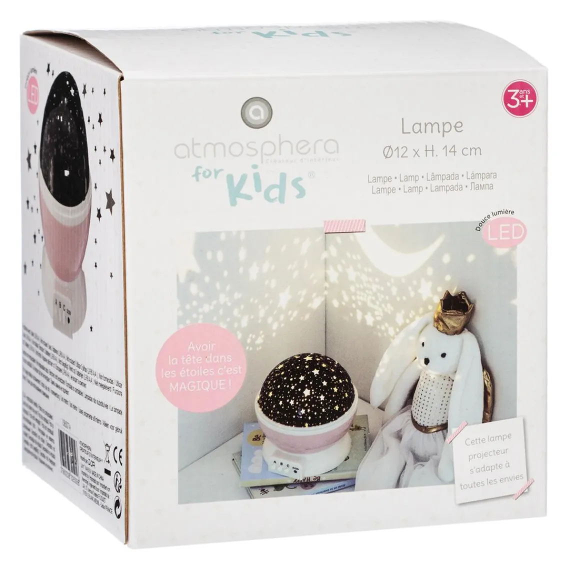 3S. x Home Veilleuse Projo Rotative Rose Clearance