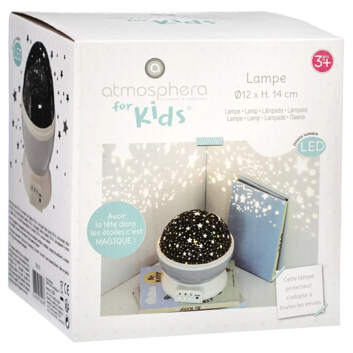 3S. x Home Veilleuse Projo Rotative Grise Discount