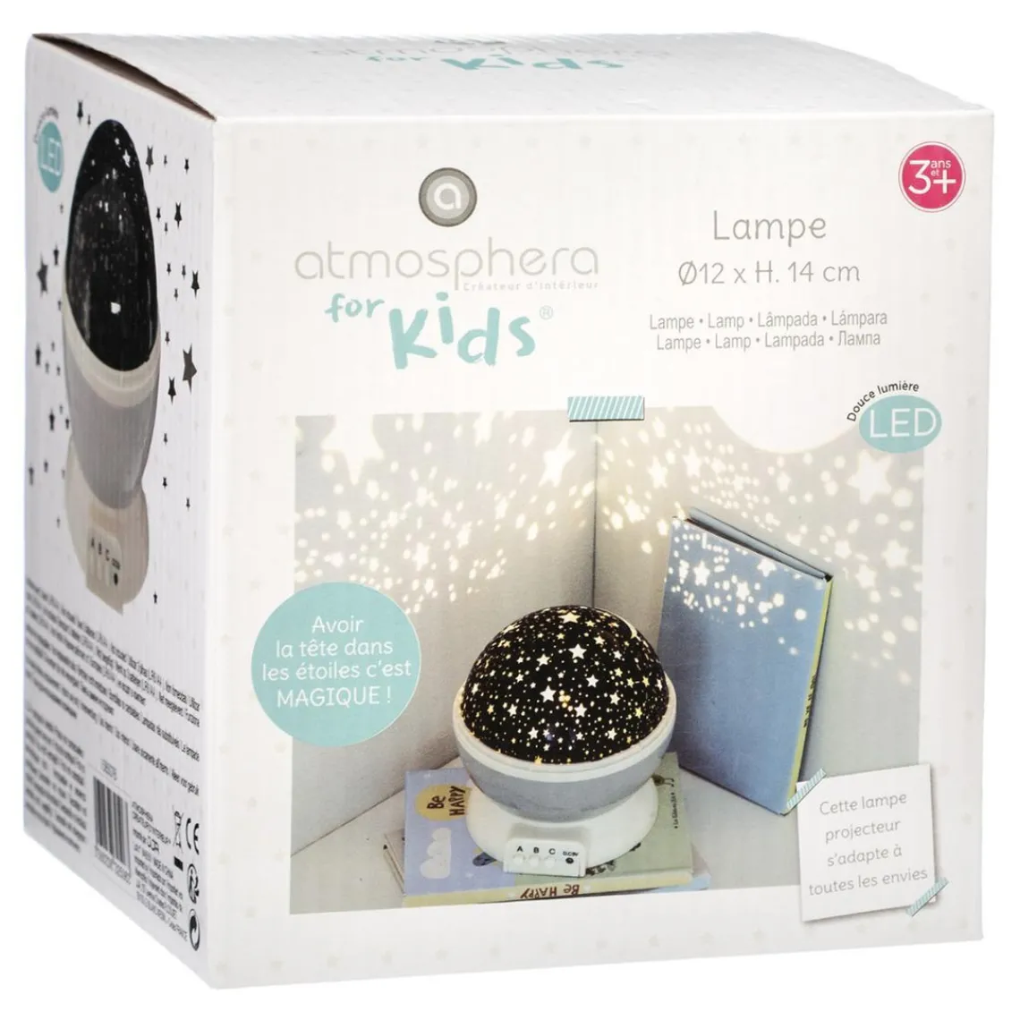 3S. x Home Veilleuse Projo Rotative Grise Discount