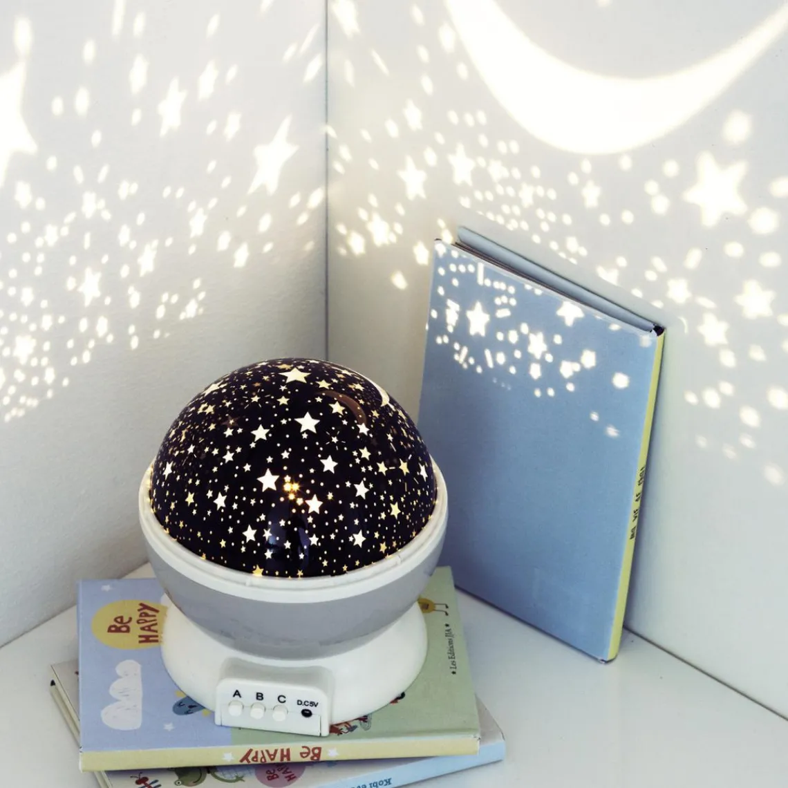 3S. x Home Veilleuse Projo Rotative Grise Discount