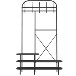 3S. x Home Vestiaire d'entrée 3 niveaux et 5 crochets Style Industriel Noir New