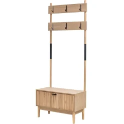 Nordlys Vestiaire Entrée Bois et Metal Porte Manteau Marron Clearance