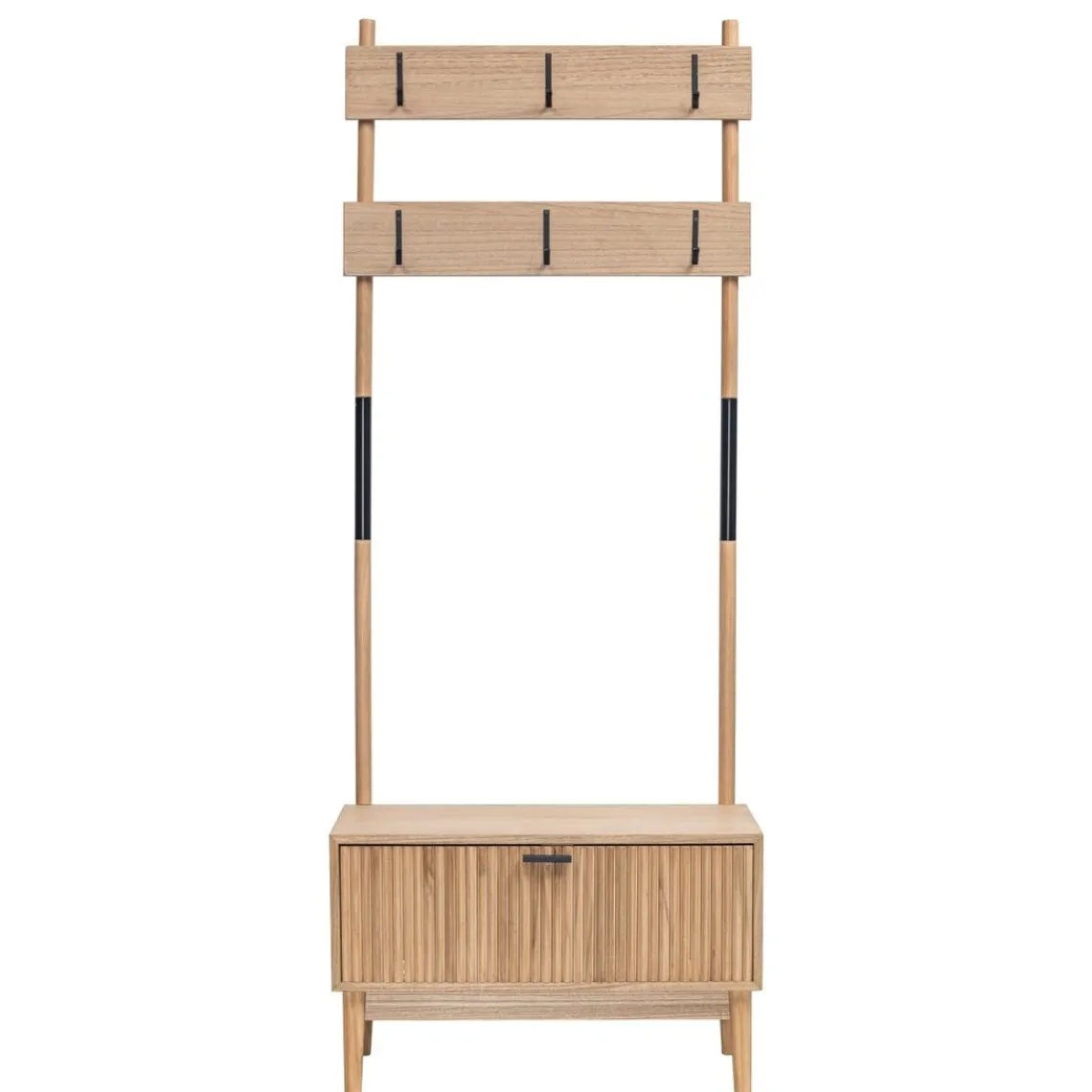 Nordlys Vestiaire Entrée Bois et Metal Porte Manteau Marron Clearance