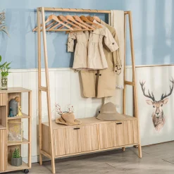 3S. x Home Vestiaire Entrée Bois Massif Porte Manteau Online