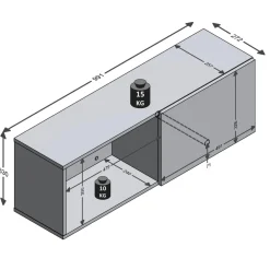 3S. x Home Vestiaire murale DARK 8 anthracite Clearance