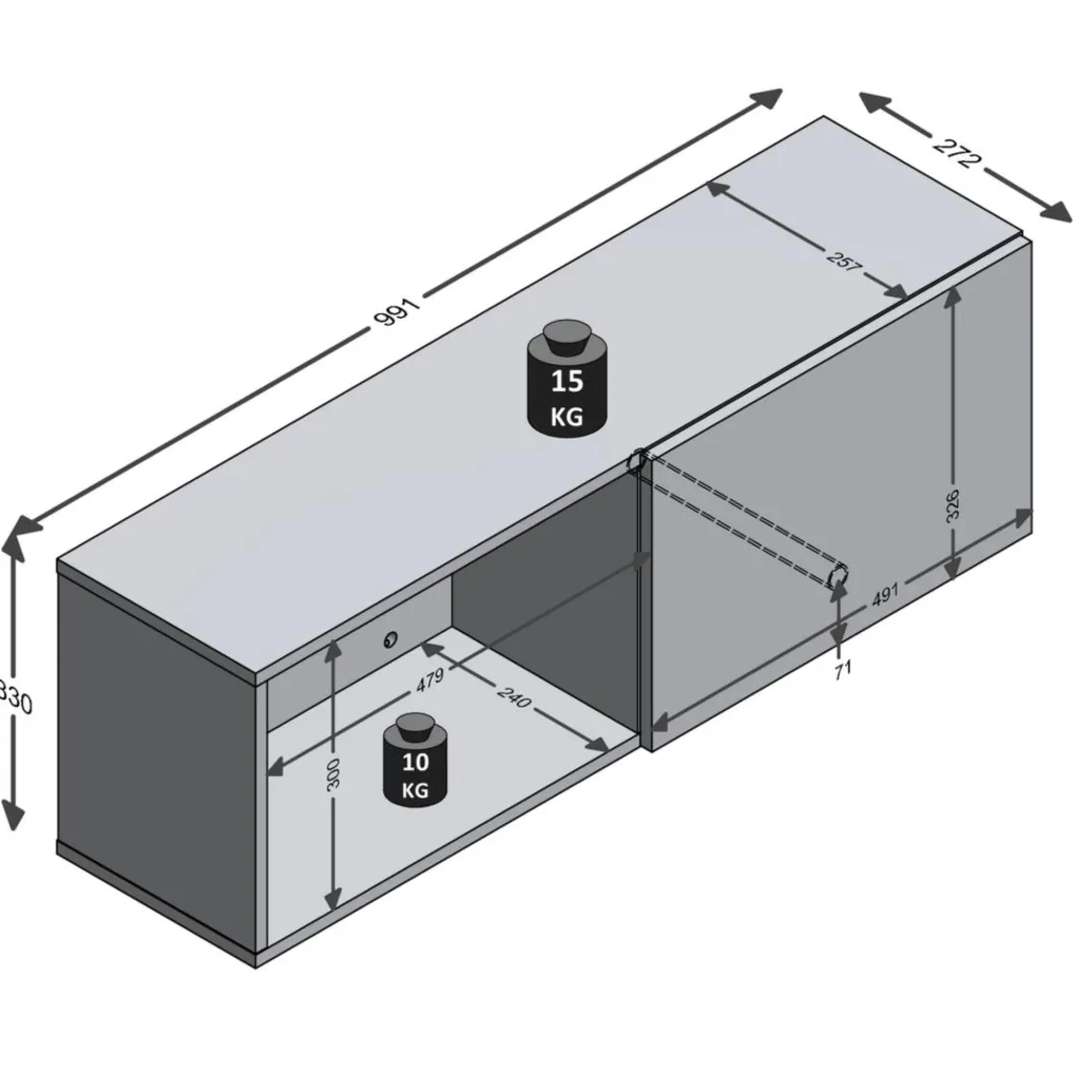 3S. x Home Vestiaire murale DARK 8 anthracite Clearance