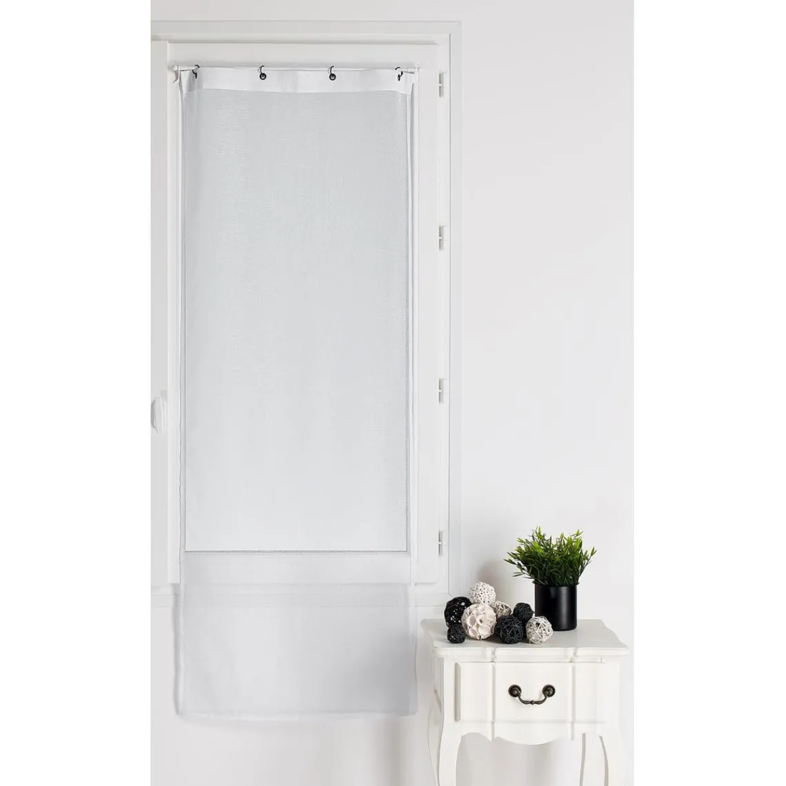 3S. x Home Vitrage Etamine Unie A L’Unité 90x120 Blanc Hot