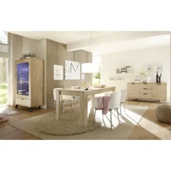 3S. x Home Vitrine deux portes en verre avec 1 tiroir PALMA Outlet