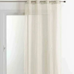 3S. x Home Voilage en Étamine Fantaisie 140x260 BELUGA - Écru Best