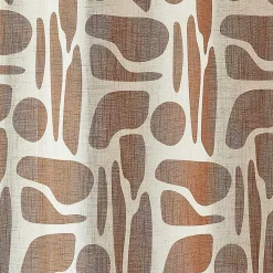 3S. x Home VOILAGES POLYLIN IMPRIME-TERRE DE SIENNE-140X240 Marron New