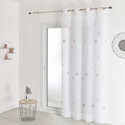 3S. x Home Voile Fantaisie Brodé Terracotta 140X260 cm GINKGO Rose Clearance